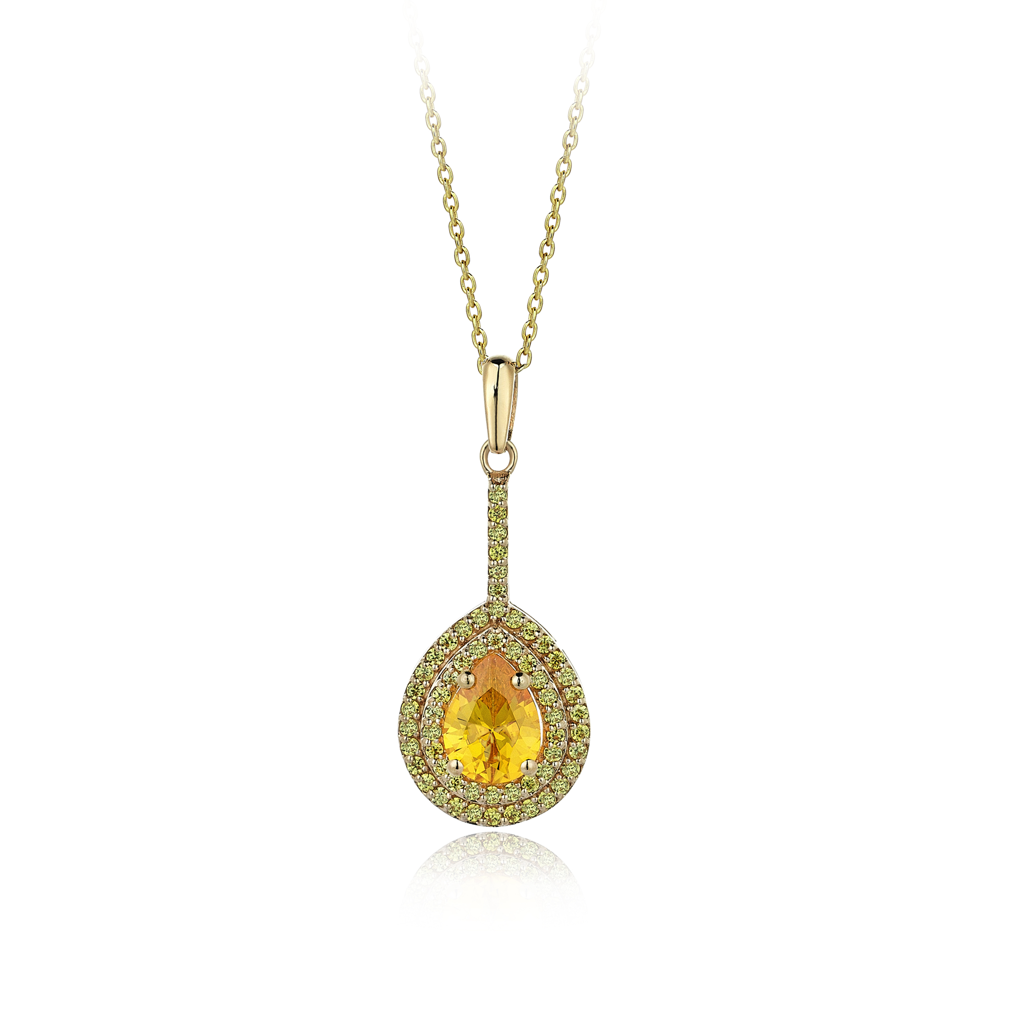 Collier en or hybride saphir jaune de 1 70 carats