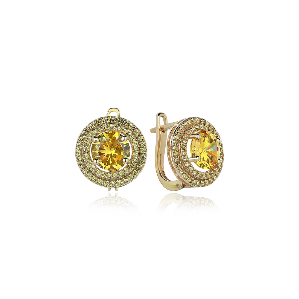 5 Karat Yellow Sapphire Gold Earrings