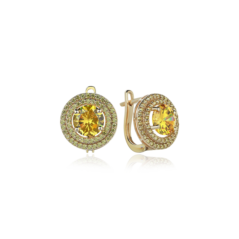 5 boucles d'oreilles en or saphir jaune karat