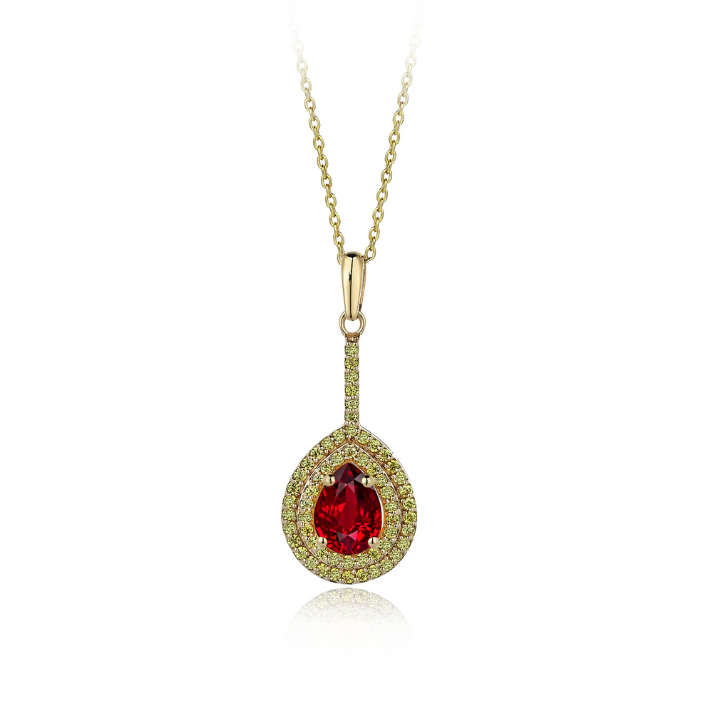 1,70 Karat gelber Sapphire Hybrid Goldkette