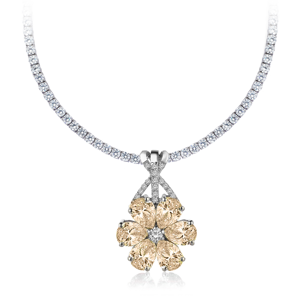 13 CARAT Diamond Hybrid Gold Necklace