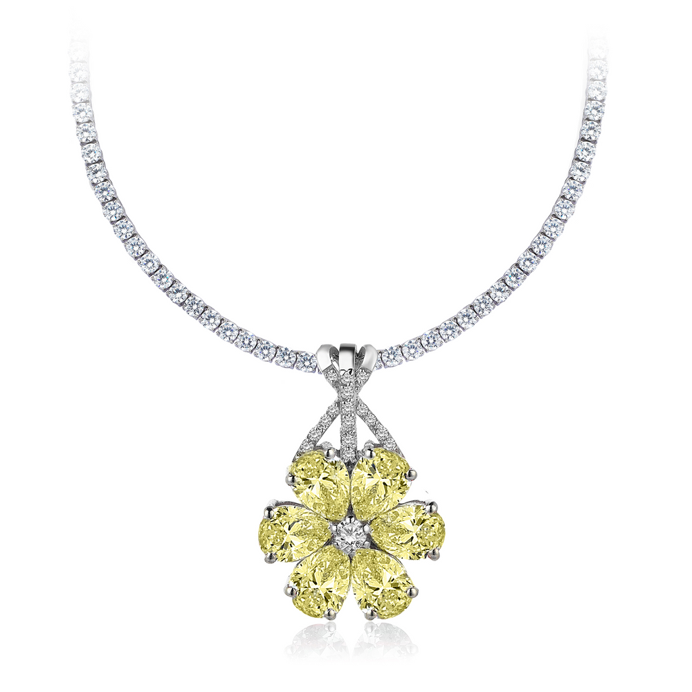 13 CARAT Diamond Hybrid Gold Necklace