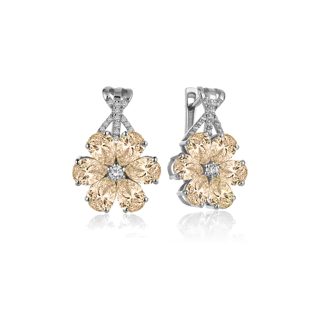 8 Karat Diamond Hybrid Gold Earrings
