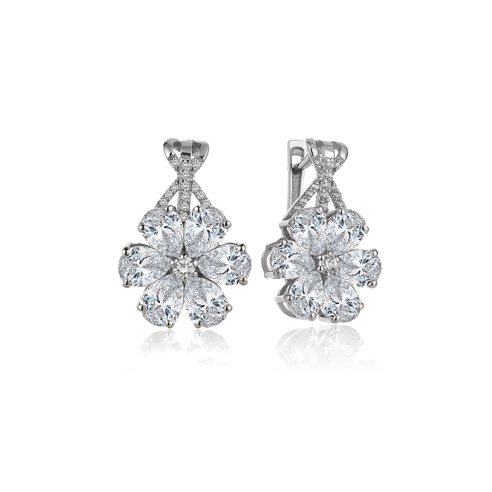 Boucles d'oreilles en or hybride de diamant 8 karat