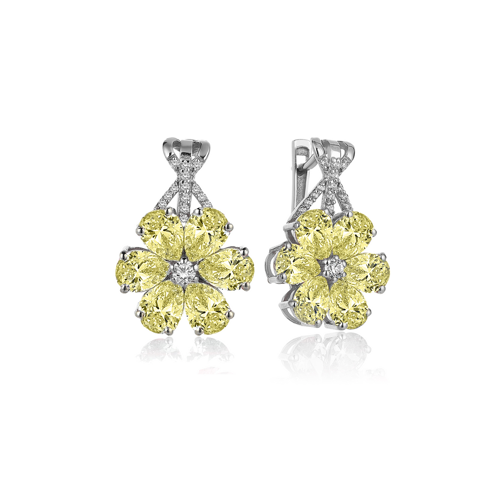 8 Karat Diamond Hybrid Gold Earrings