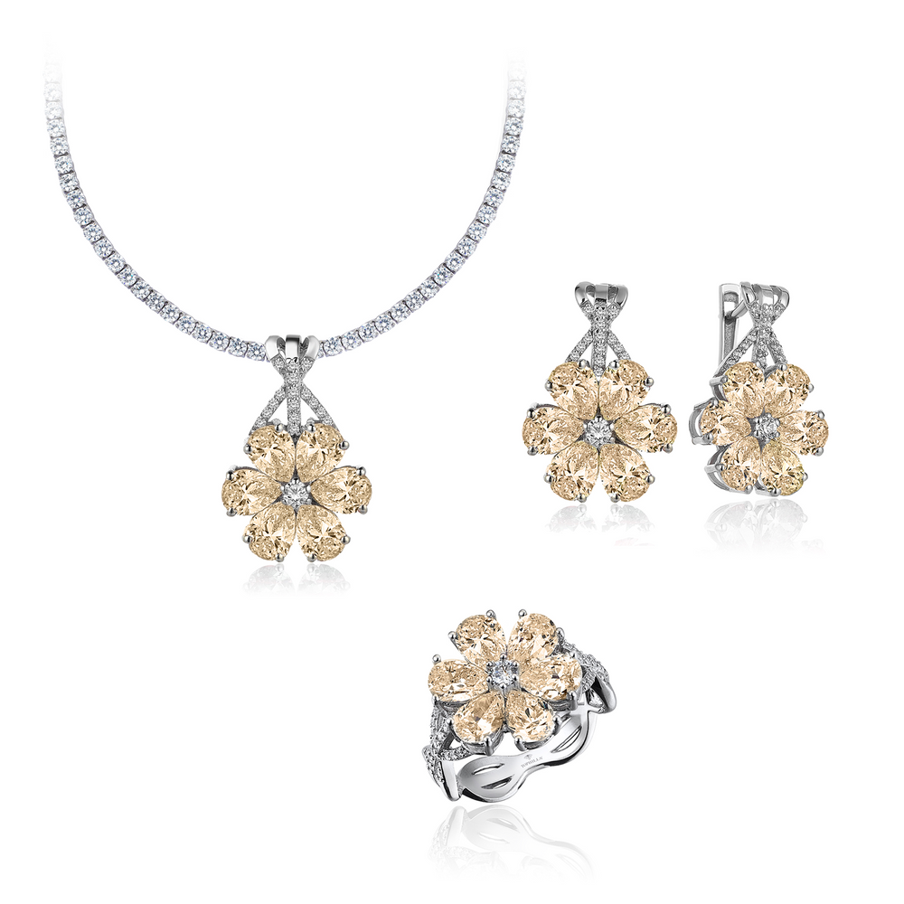 Ensemble d'or hybride de diamant de 25 karat