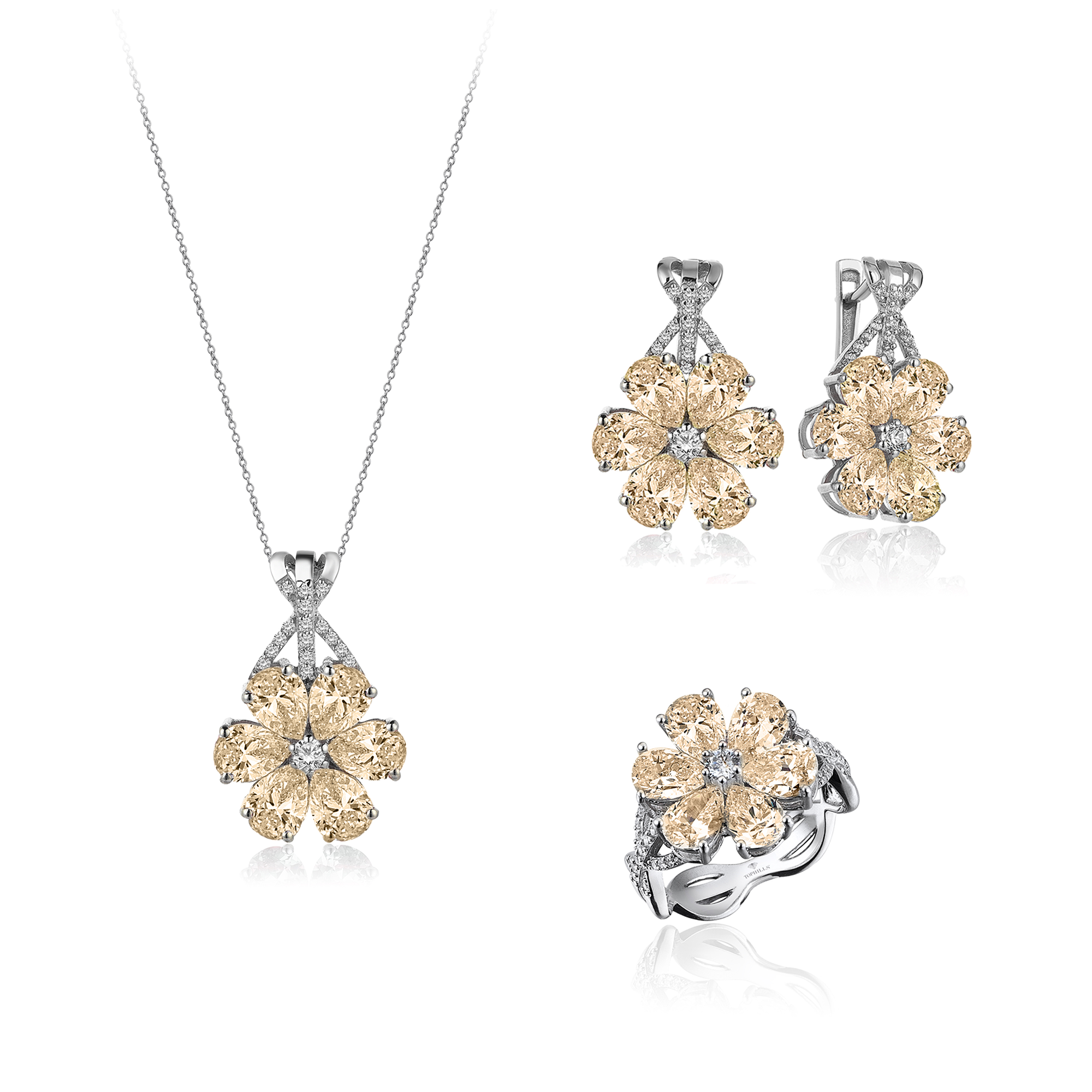 16 set d'oro ibrido di diamanti karat