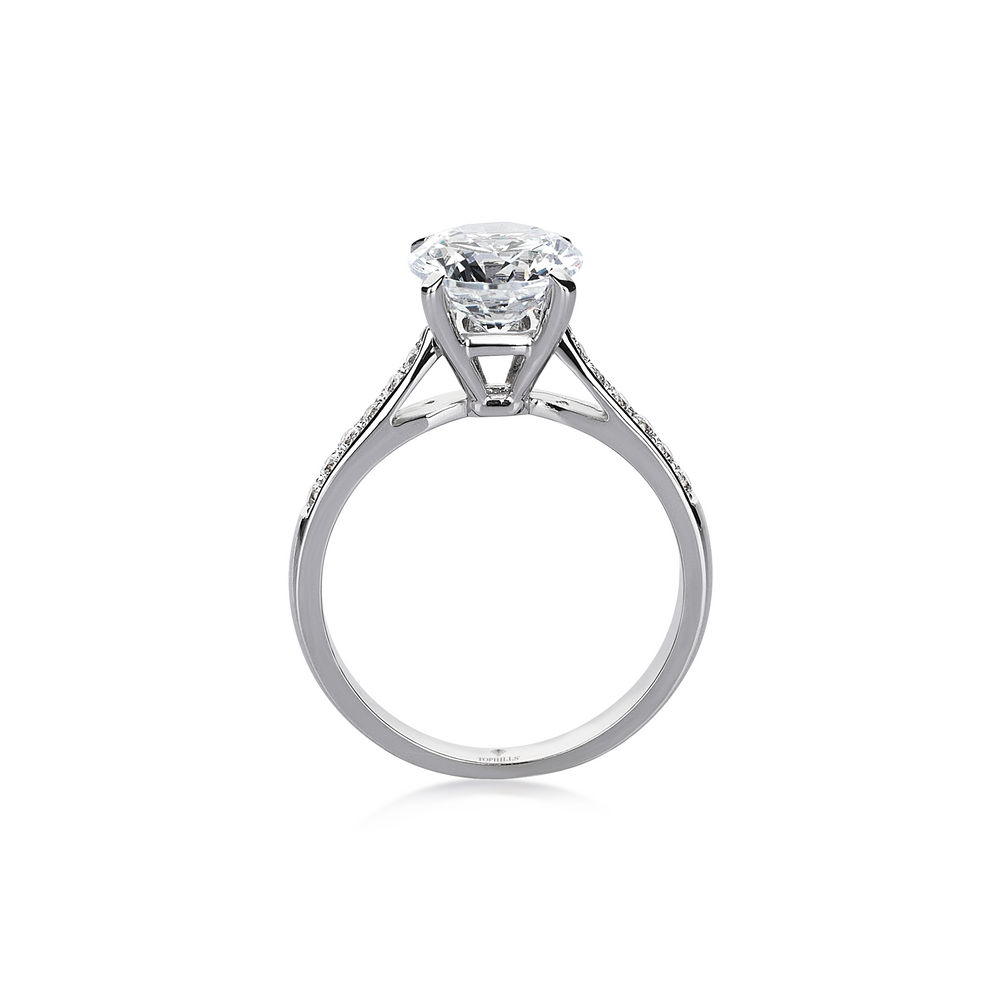 Diamond Hybrid Side Stone Gold Solitaire Ring